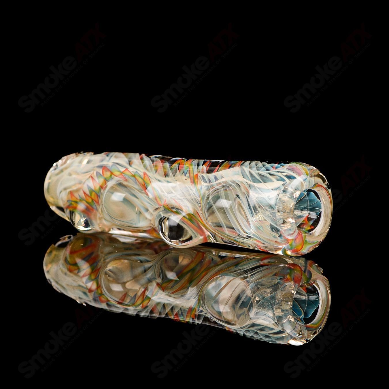 Texas Hot Glass 18 Taster Texas Hot Glass chillum glass pipe with colorful design and compact size for easy use.