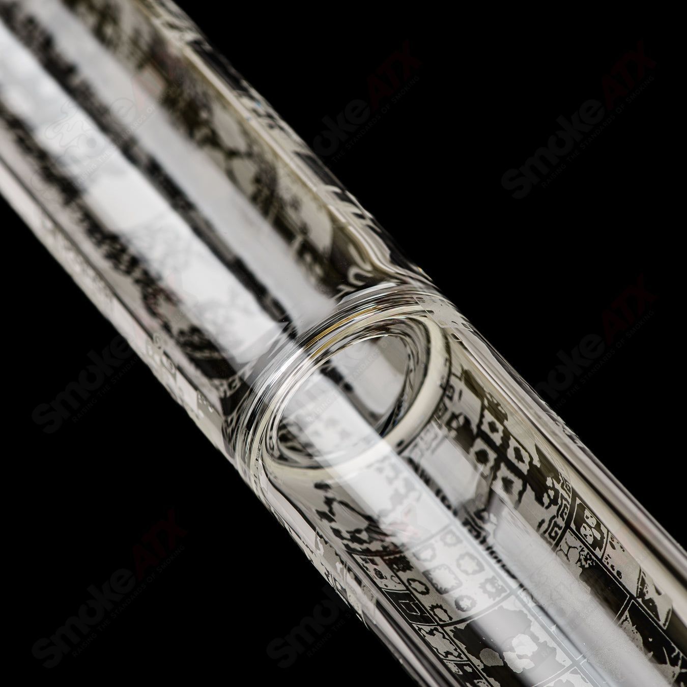Sandblasted 18mm Limited Edition Inline Tube by Terroir, part of Crunklestein x Terroir heady glass straight tubes collection.