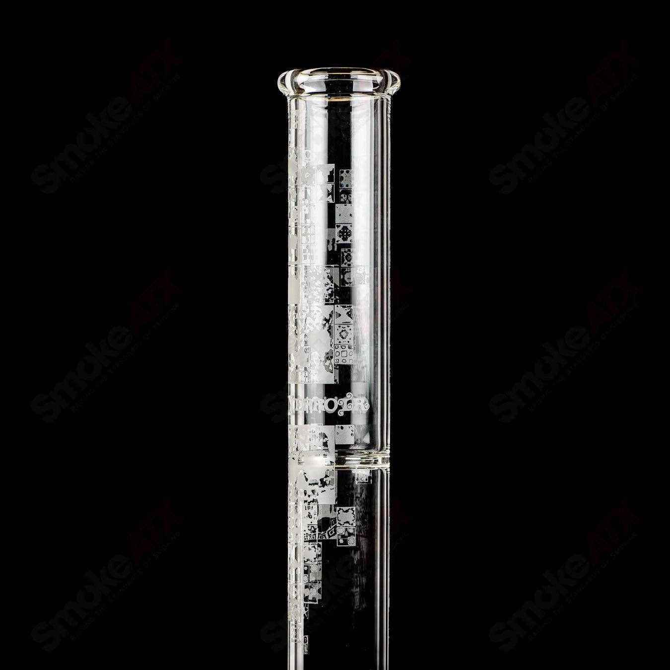 Sandblasted 18mm limited edition inline tube by Terroir, part of the Crunklestein x Terroir heady glass straight tube collection.