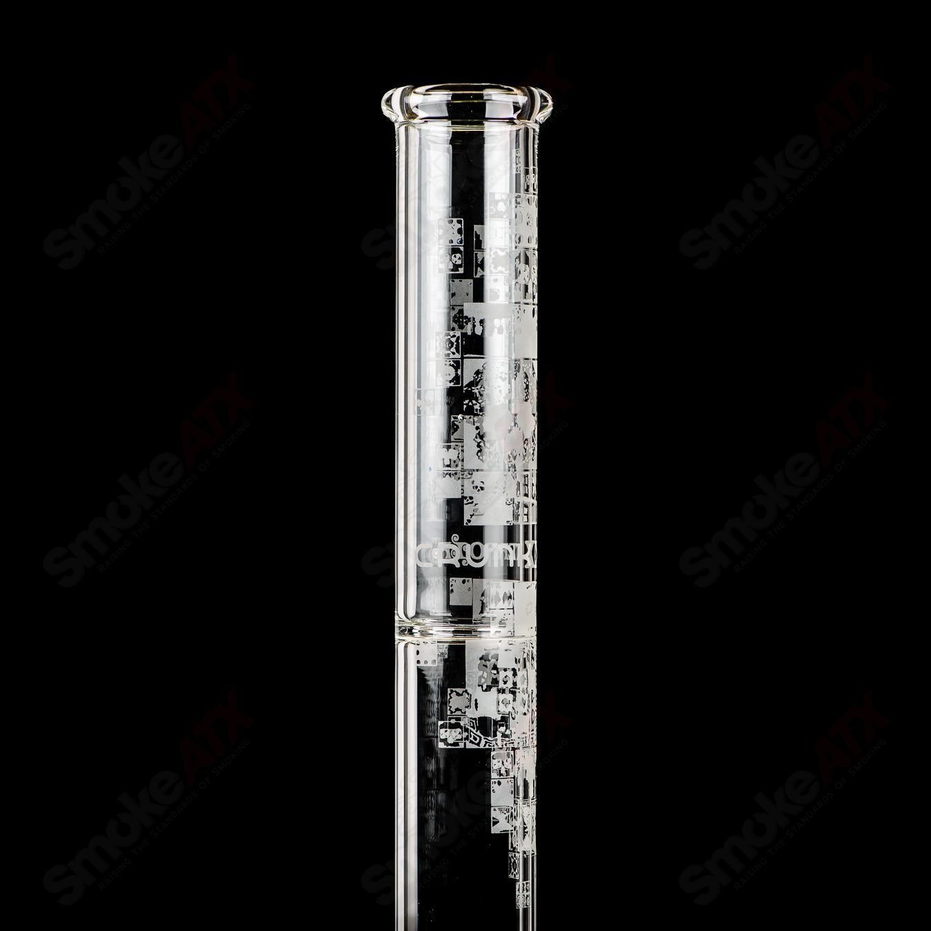 Sandblasted 18mm Limited Edition Inline Tube by Terroir, part of the Crunklestein x Terroir heady glass straight tubes collection.