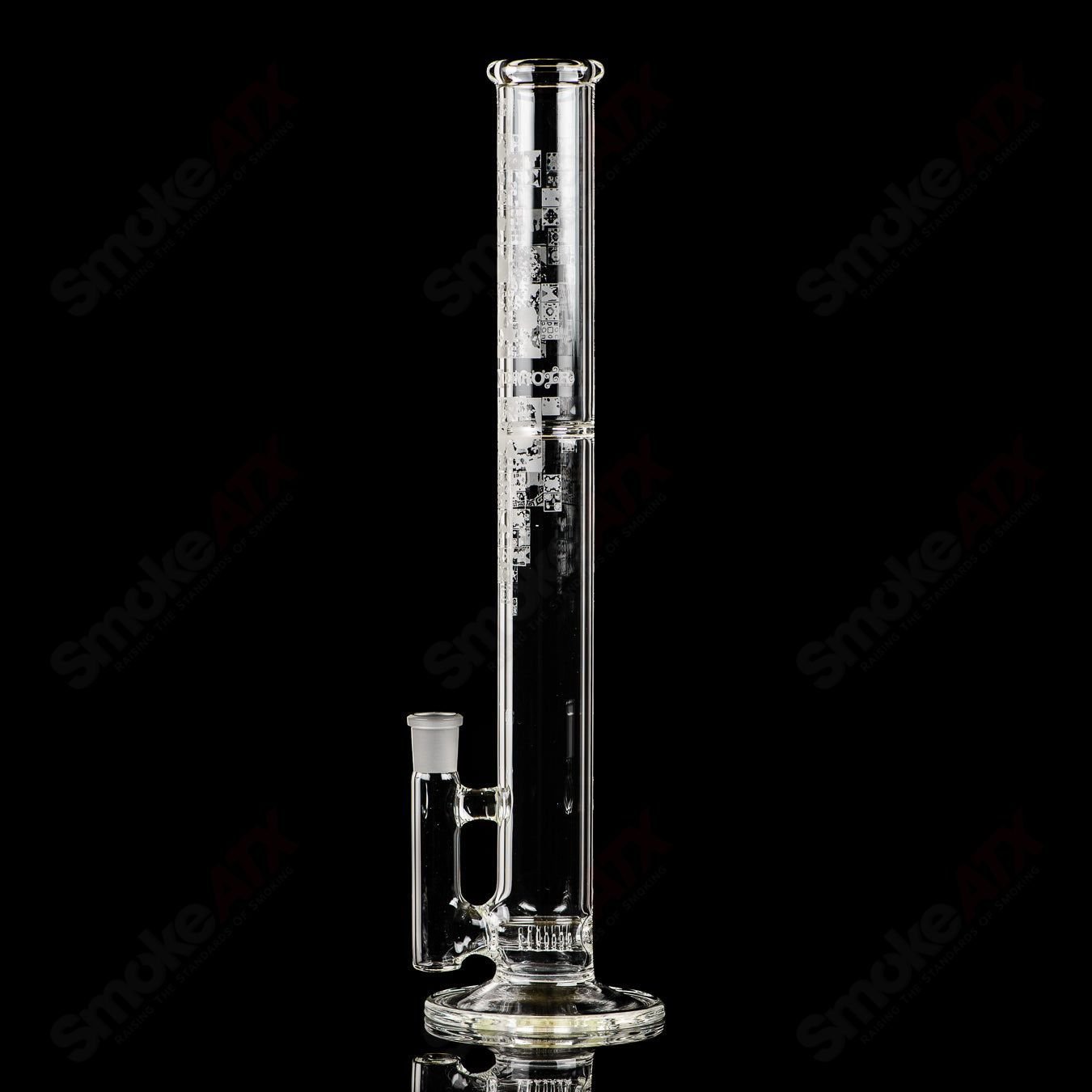 Sandblasted 18mm limited edition inline tube by Terroir, part of the Crunklestein x Terroir heady glass straight tube collection.