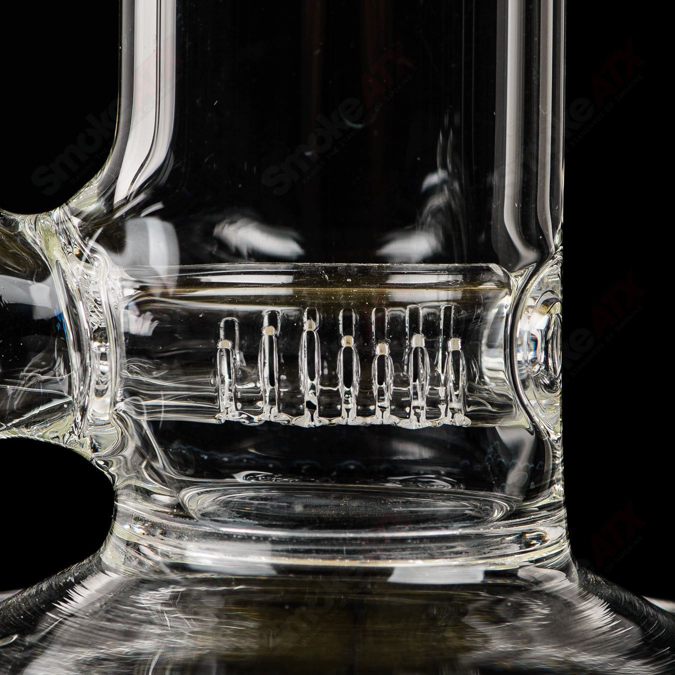 Sandblasted 18mm limited edition inline tube by Crunklestein x Terroir, heady glass straight tube with intricate design details.