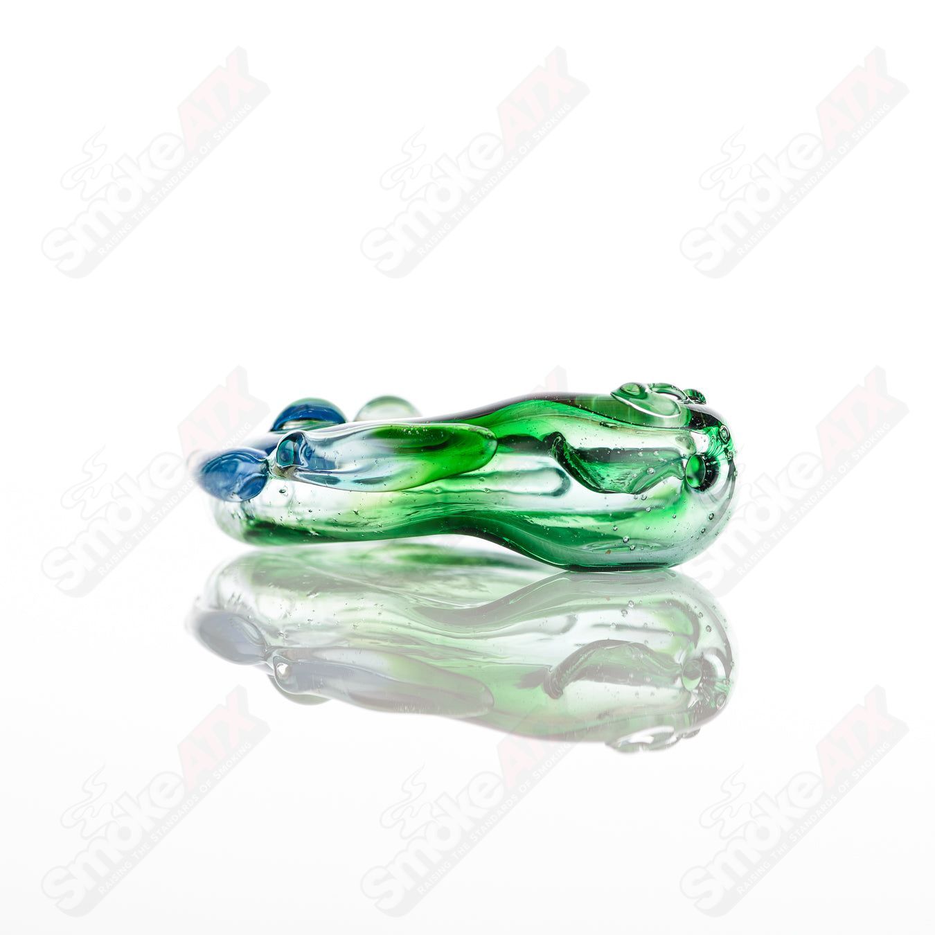 Glass Goddess Pipe by Nobody, clear glass smoking pipe featuring a detailed goddess design, perfect for discreet use.