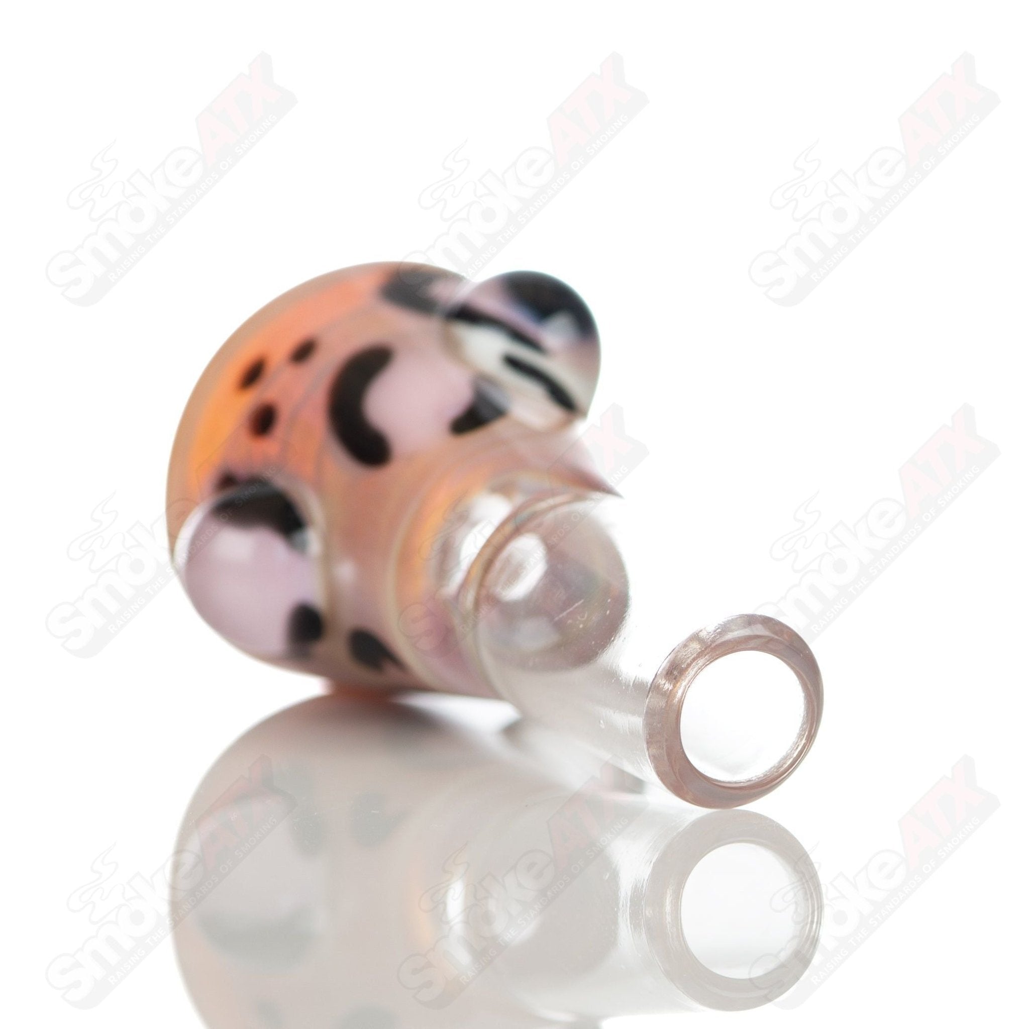 2 14mm Leopard Print Martini Bowl w Dots Adventures In Glass Blowing - Smoke ATX
