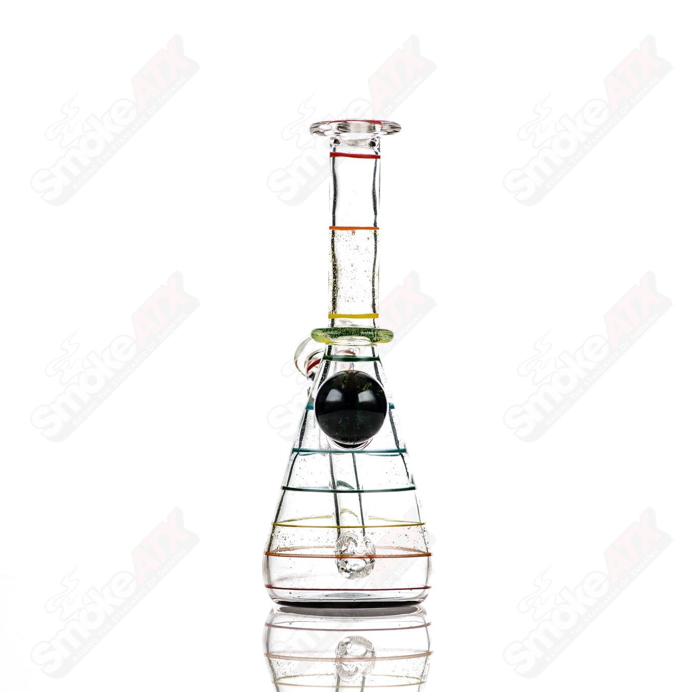 Dustorm Glass 14mm UV Secret Double Rainbow Tube waterpipe with vibrant rainbow accents and clear glass design.