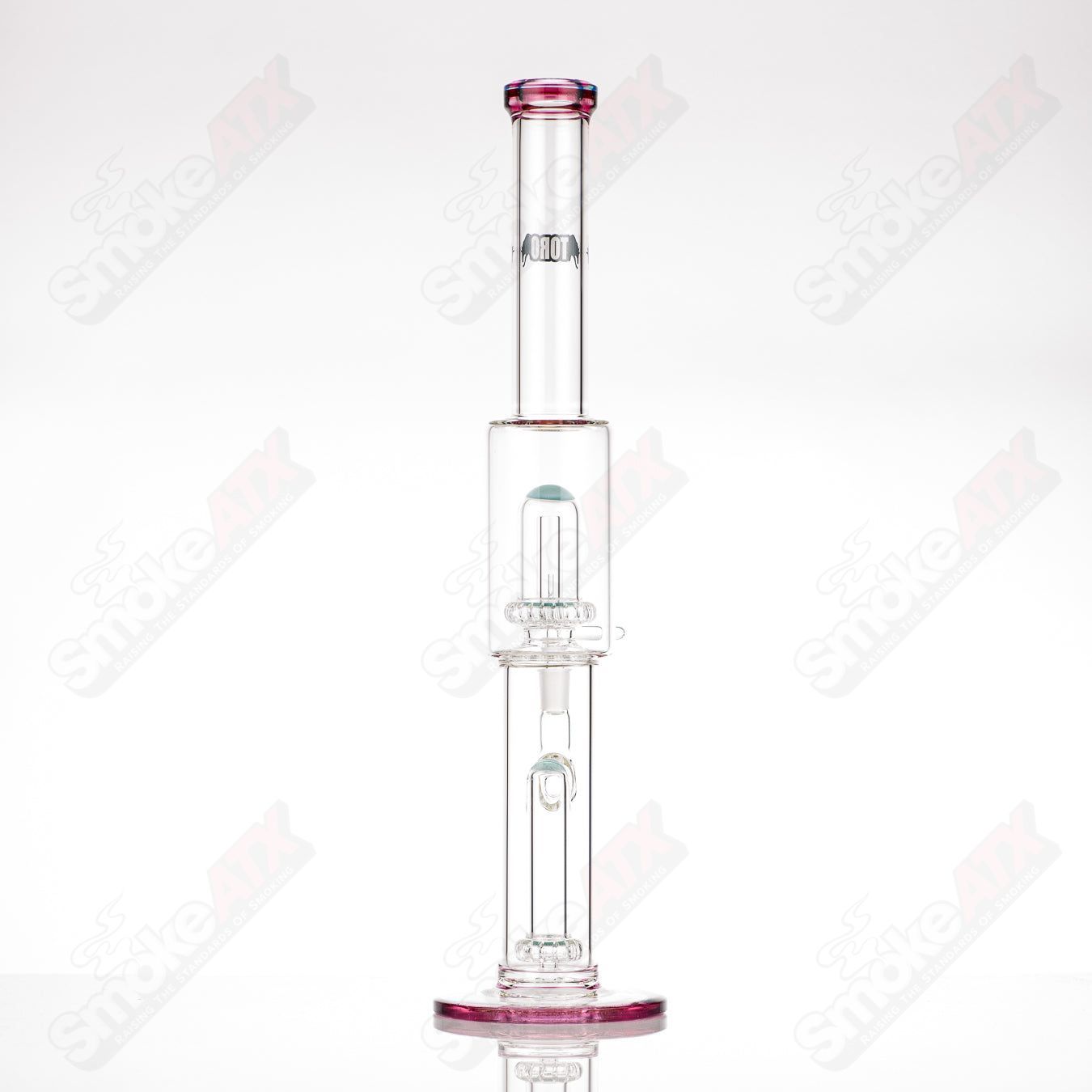 Toro 18mm full-size circ to circ glass straight tube, cylindrical borosilicate glass with clear design and smooth connections.