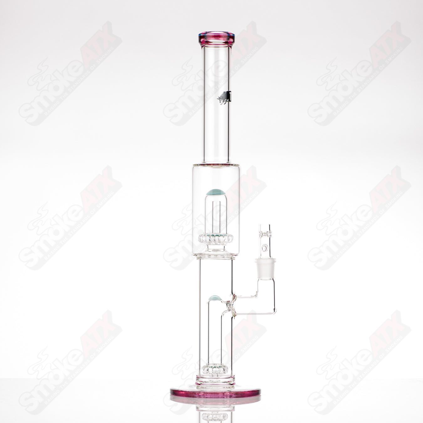 Toro 18mm full-size straight glass tube with circular-to-circular design, perfect for smoking accessories.