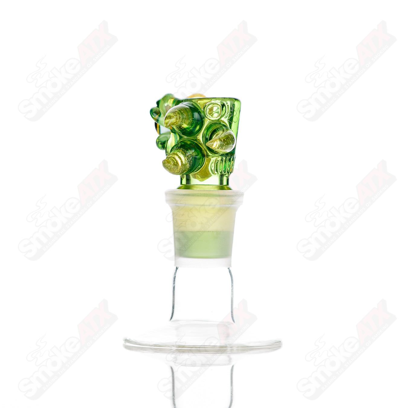 Salt Glass UV Reactive 19mm 3-Hole Heady Glass Bowl Slide for UV reactive smoking accessories