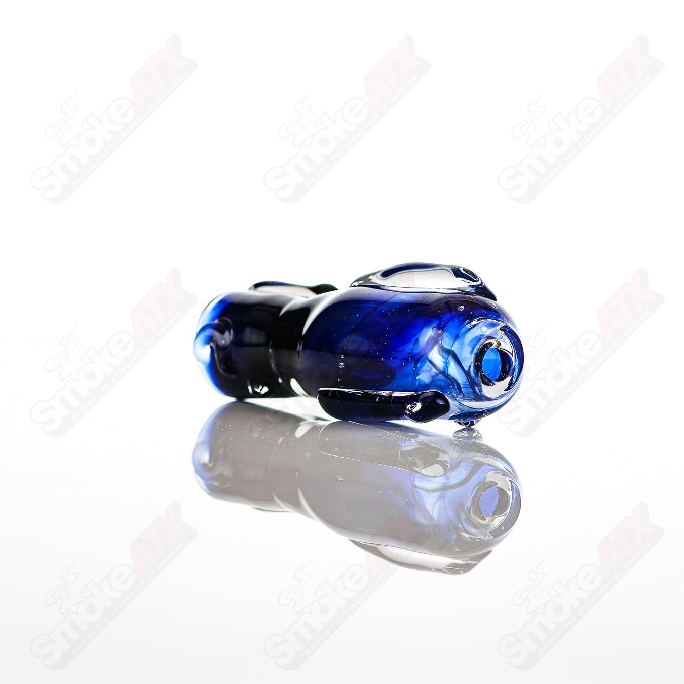 Large Glass Chillum by Nobody, clear glass pipe with a simple design, designed for smoking, showcasing its smooth, cylindrical shape.