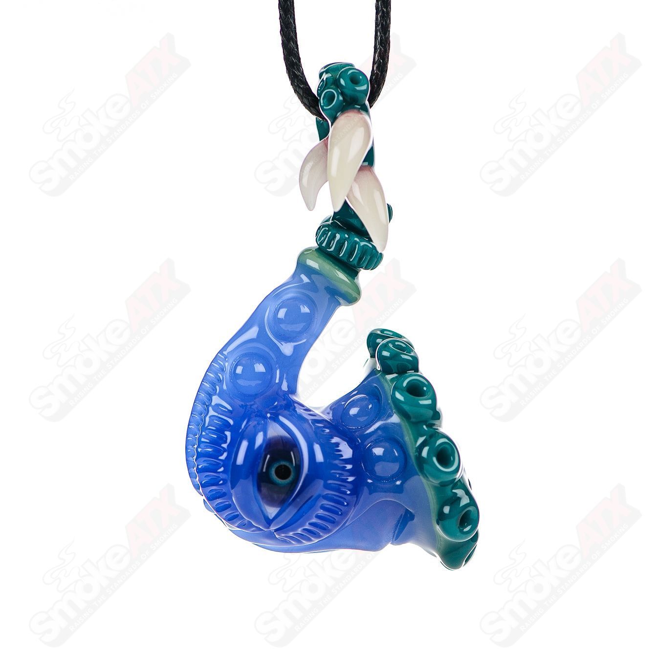 JMass Sherlock pendant by SALT & JMass, handcrafted heady glass pendant with detailed Sherlock Holmes design.