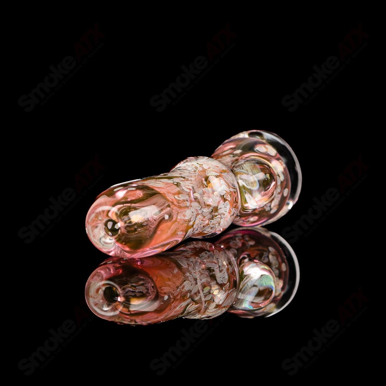Clear Texas Hot Glass Taster Chillum with smooth glass bowl and straight stem for easy handling.