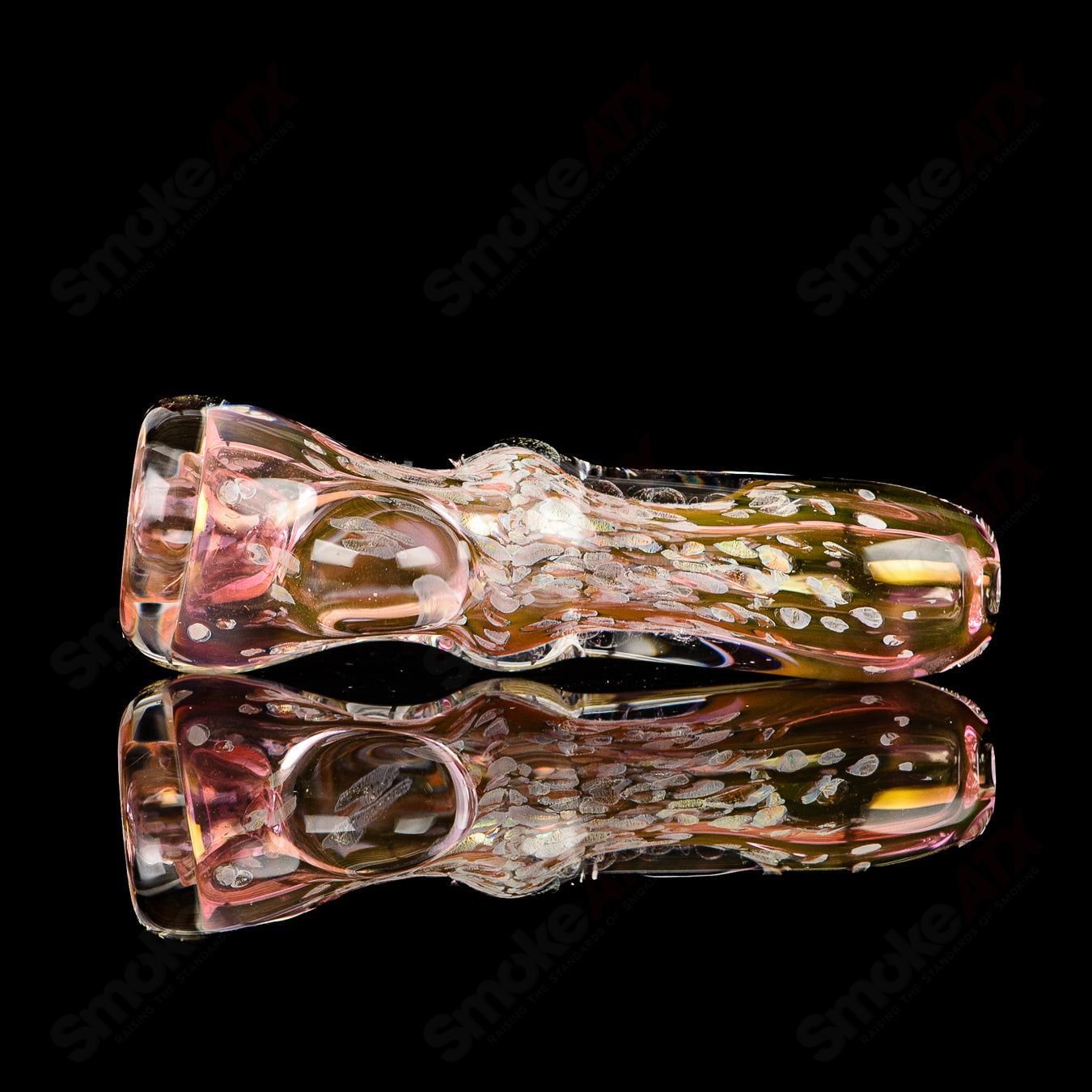 Clear Texas Hot Glass #2 Taster Chillum glass with a smooth, rounded mouthpiece and compact design.