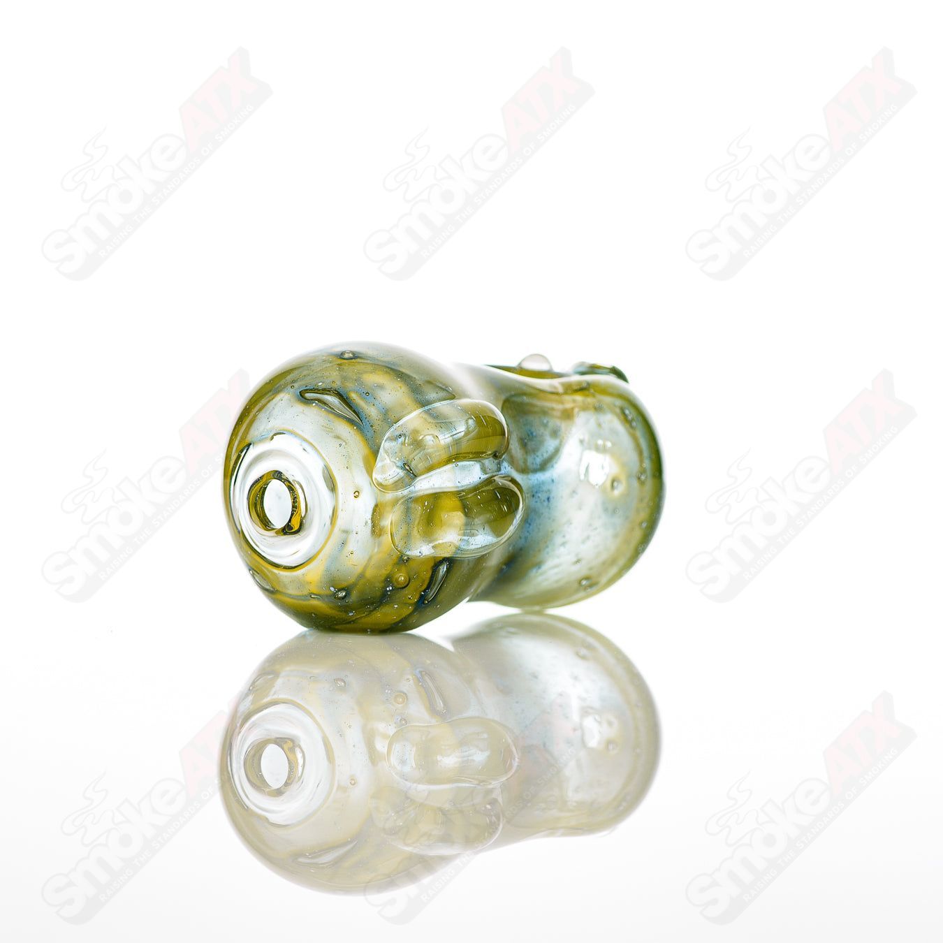 Glass by Nobody 20 Bean Spoon Pipe featuring a clear glass design with a smooth, rounded bowl and a long, slender stem.