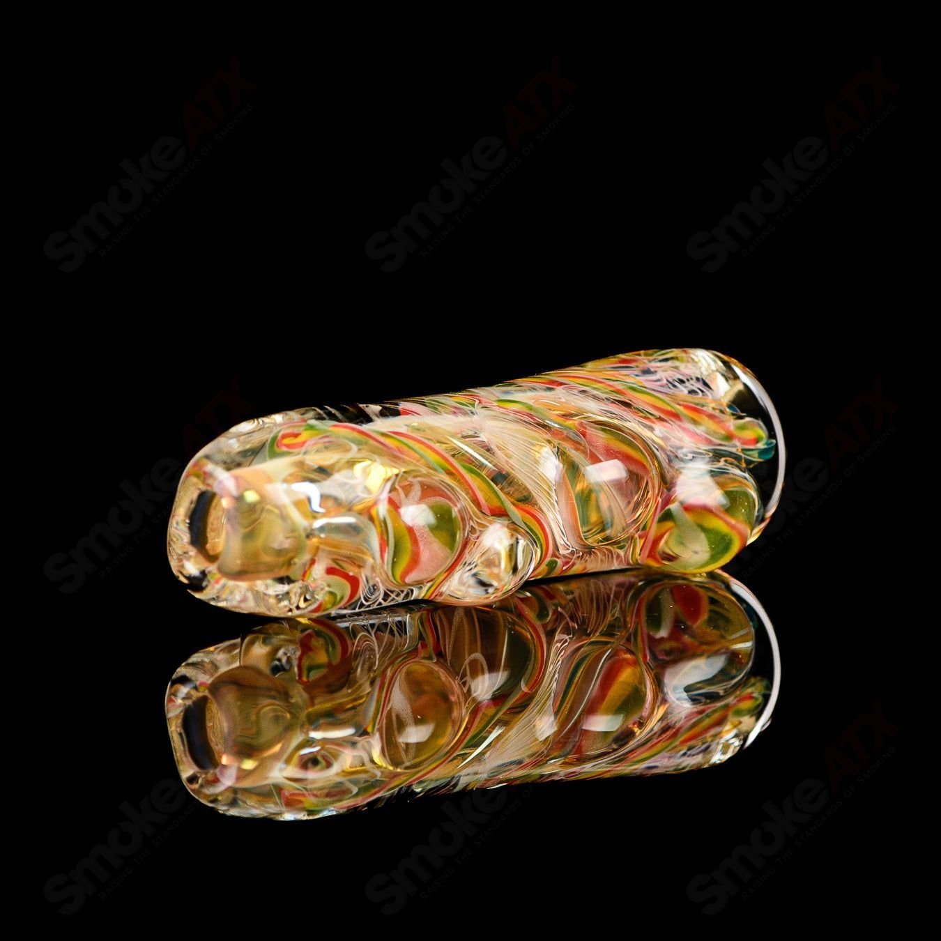 Clear Texas Hot Glass Taster Chillum, small glass smoking pipe with a simple design, ideal for discreet use.