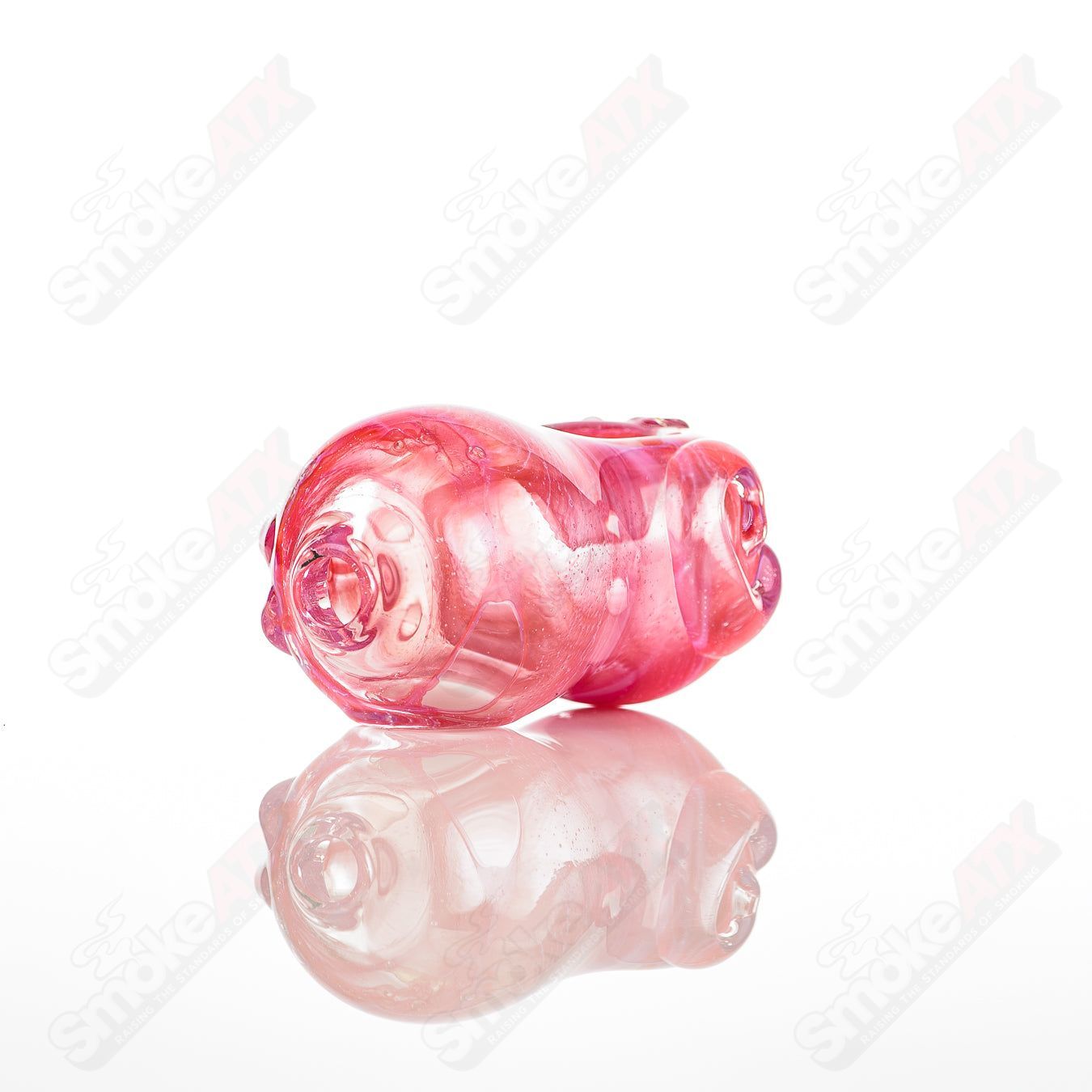 Glass pipe called the #21 Bean Spoon by Nobody, featuring a clear glass design with a bean-shaped bowl and smooth mouthpiece.