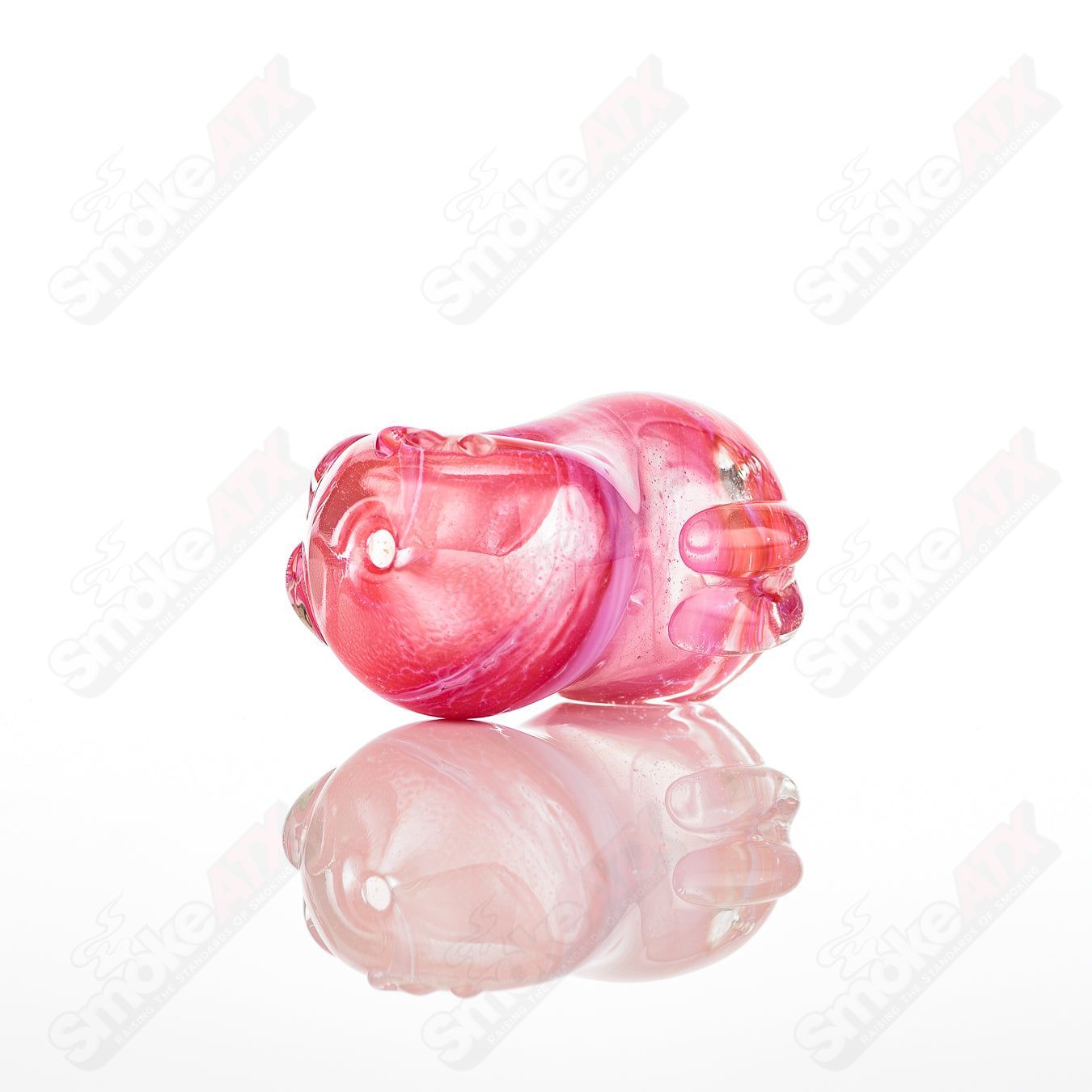 Glass by Nobody 21 Bean Spoon Glass pipe with clear glass and colorful bean design, ideal for enjoying herbal concentrates.