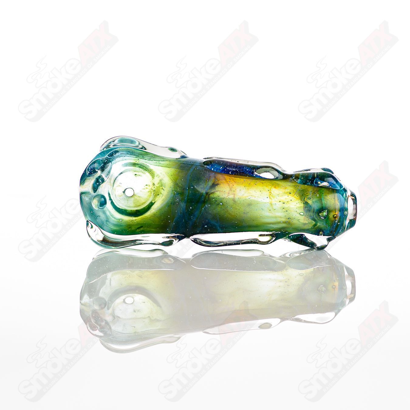 Glass pipe called Spoon Glass by Nobody with a clear, rounded bowl and smooth glass finish, designed for smoking.