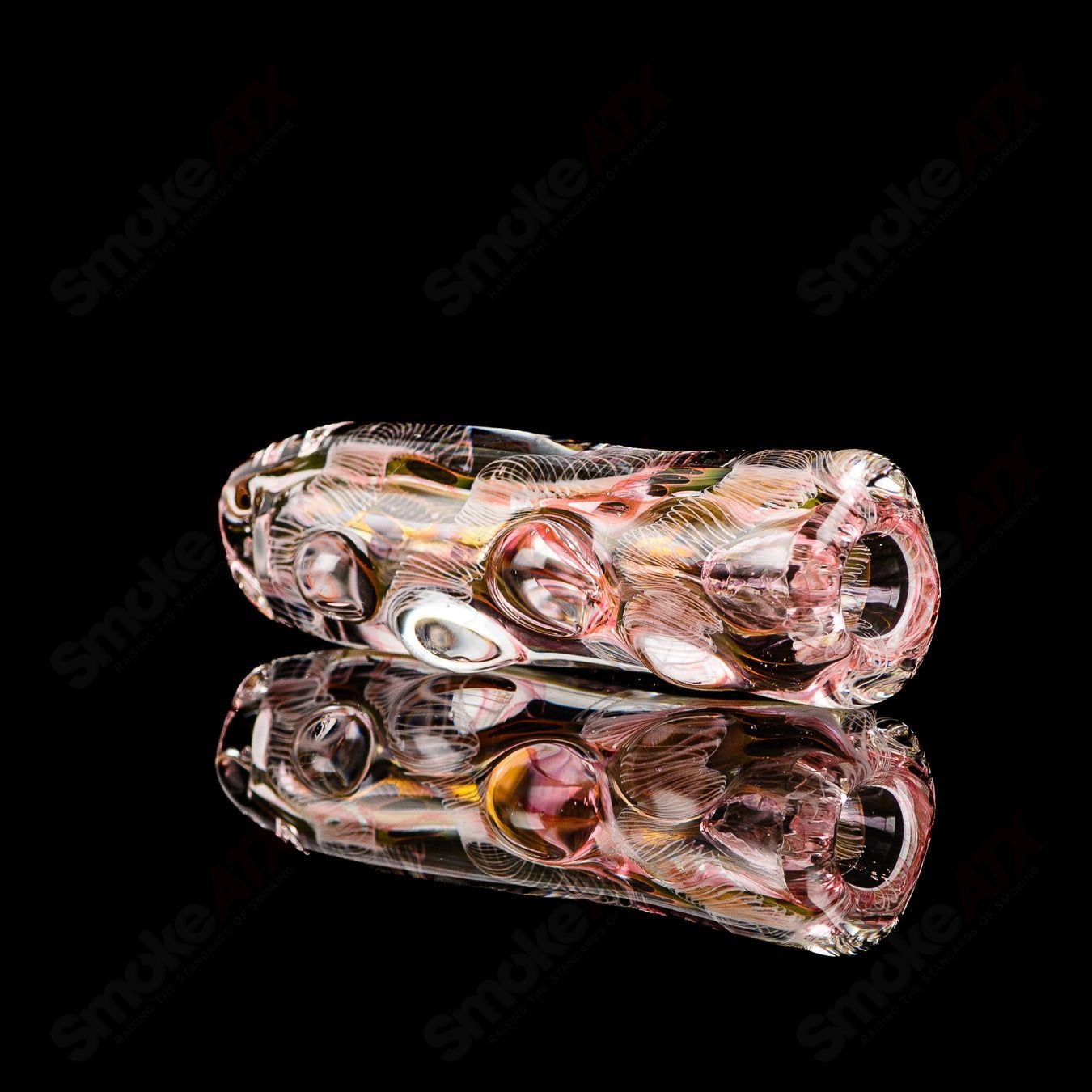 Texas Hot Glass 21 Taster Texas Hot Glass chillum glass pipe with colorful design and smooth mouthpiece for smoking enjoyment.