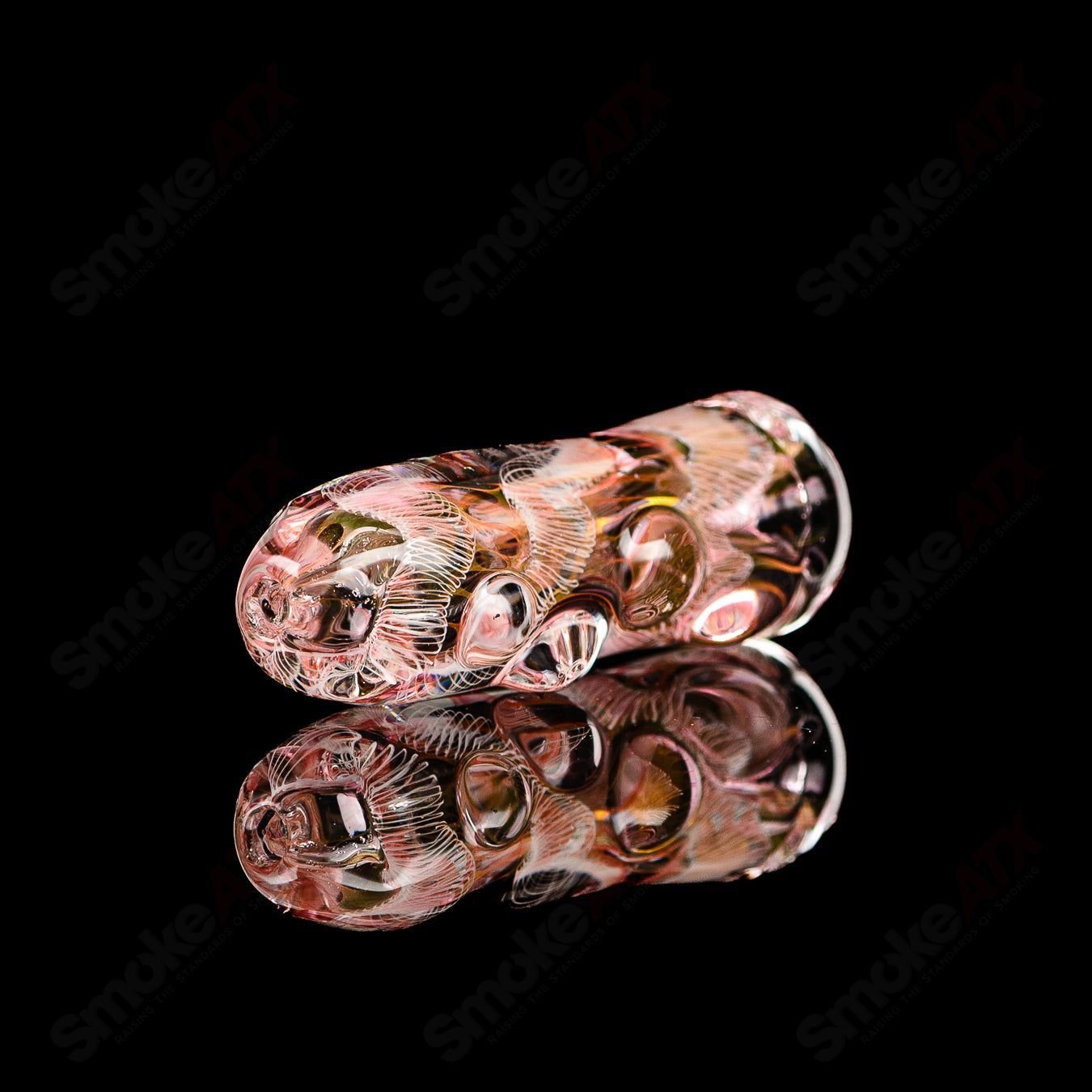 Texas Hot Glass Taster #21 Chillum glass pipe with clear glass and compact design, ideal for discreet smoking sessions.