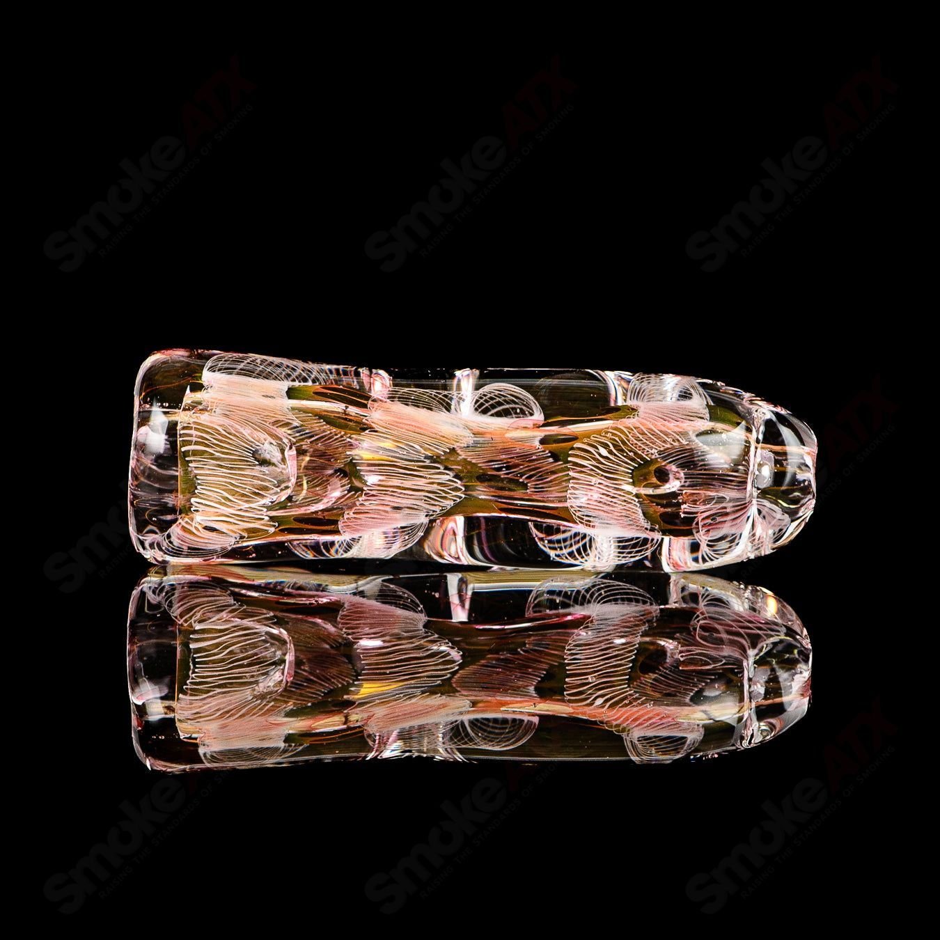 Texas Hot Glass 21 Taster Chillum glass pipe with colorful design, compact and portable for easy use.