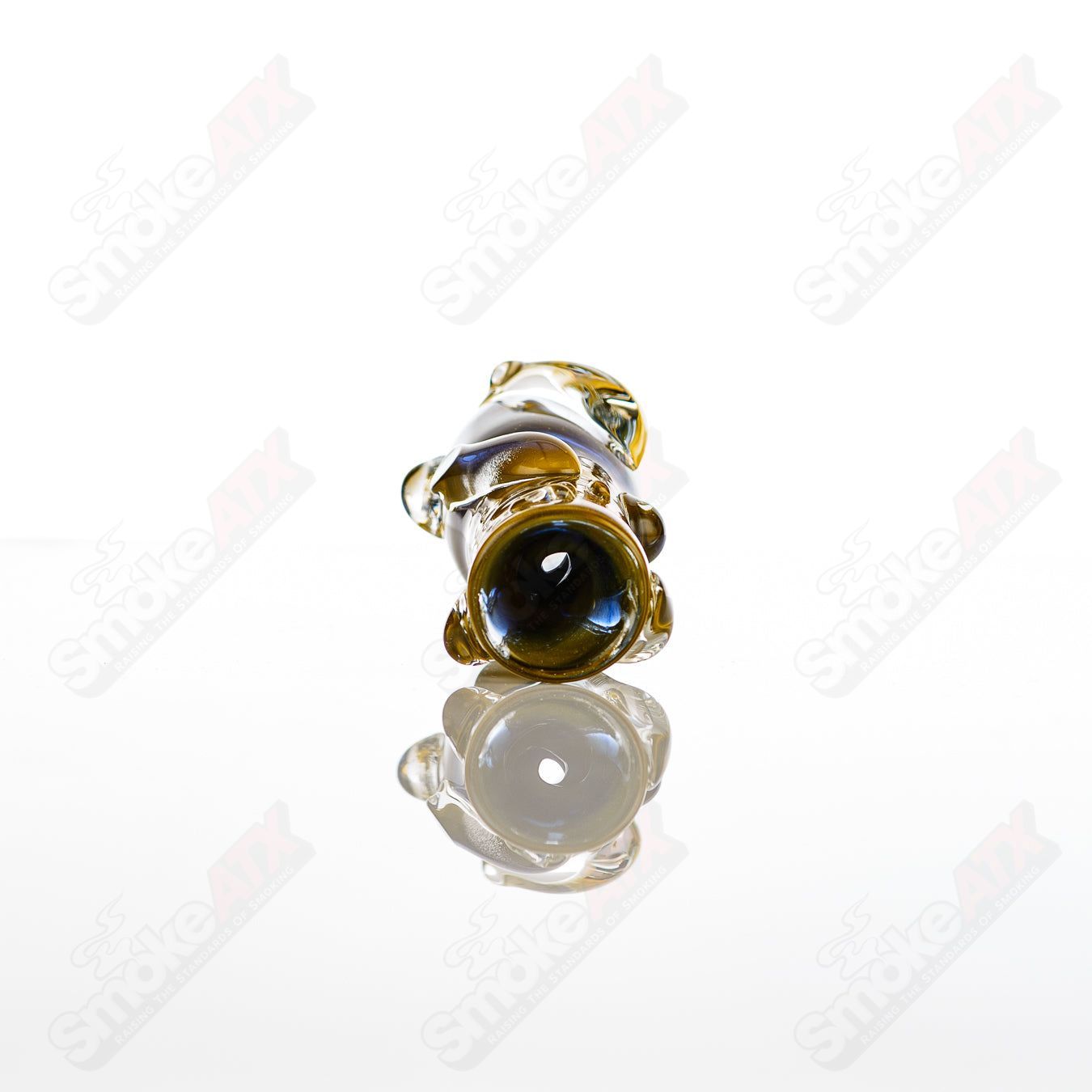 Large Chillum Glass by Nobody, clear glass smoking pipe with detailed design, showcasing a smooth, cylindrical shape for easy handling.