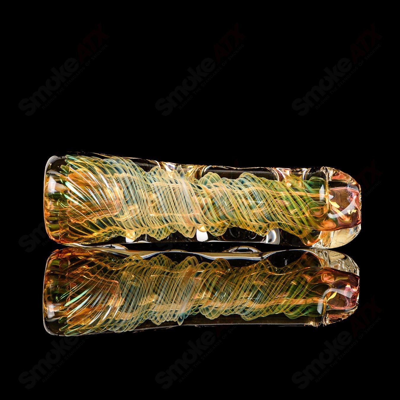 Texas Hot Glass #22 Taster Chillum glass pipe, clear smoking accessory with a compact design, ideal for discreet use.