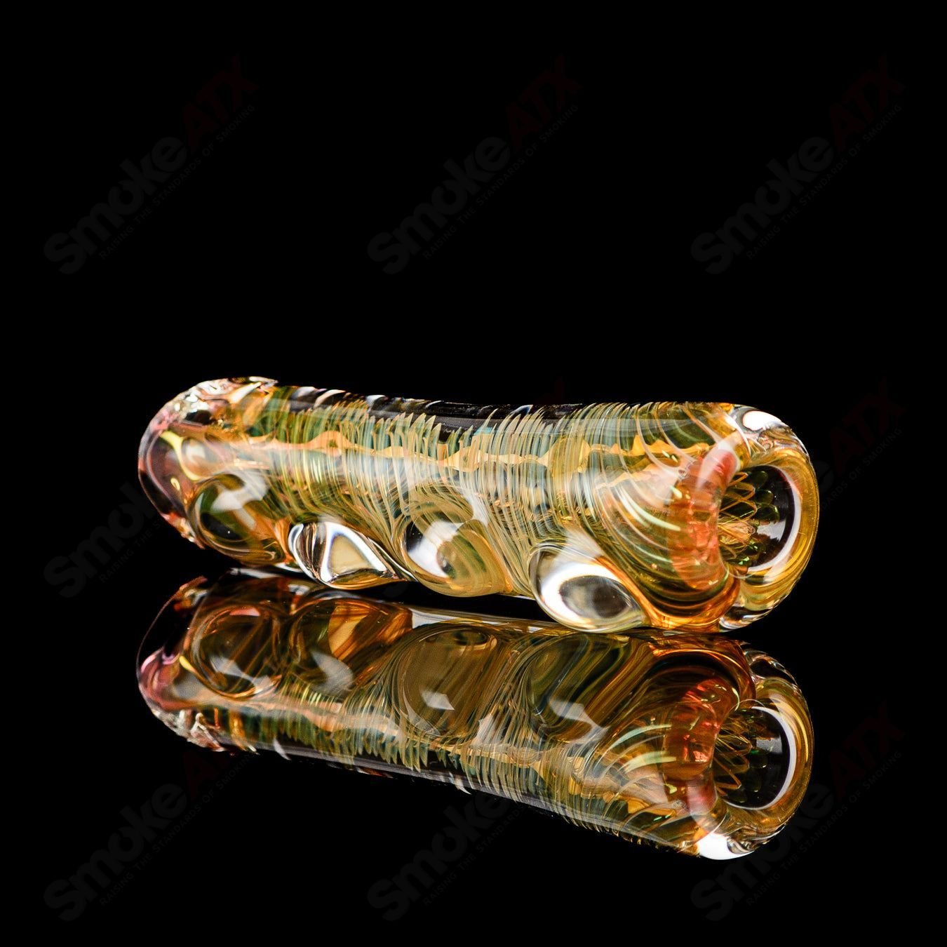 Texas Hot Glass Taster #22 Chillum glass pipe with clear design and smooth mouthpiece for smoking.
