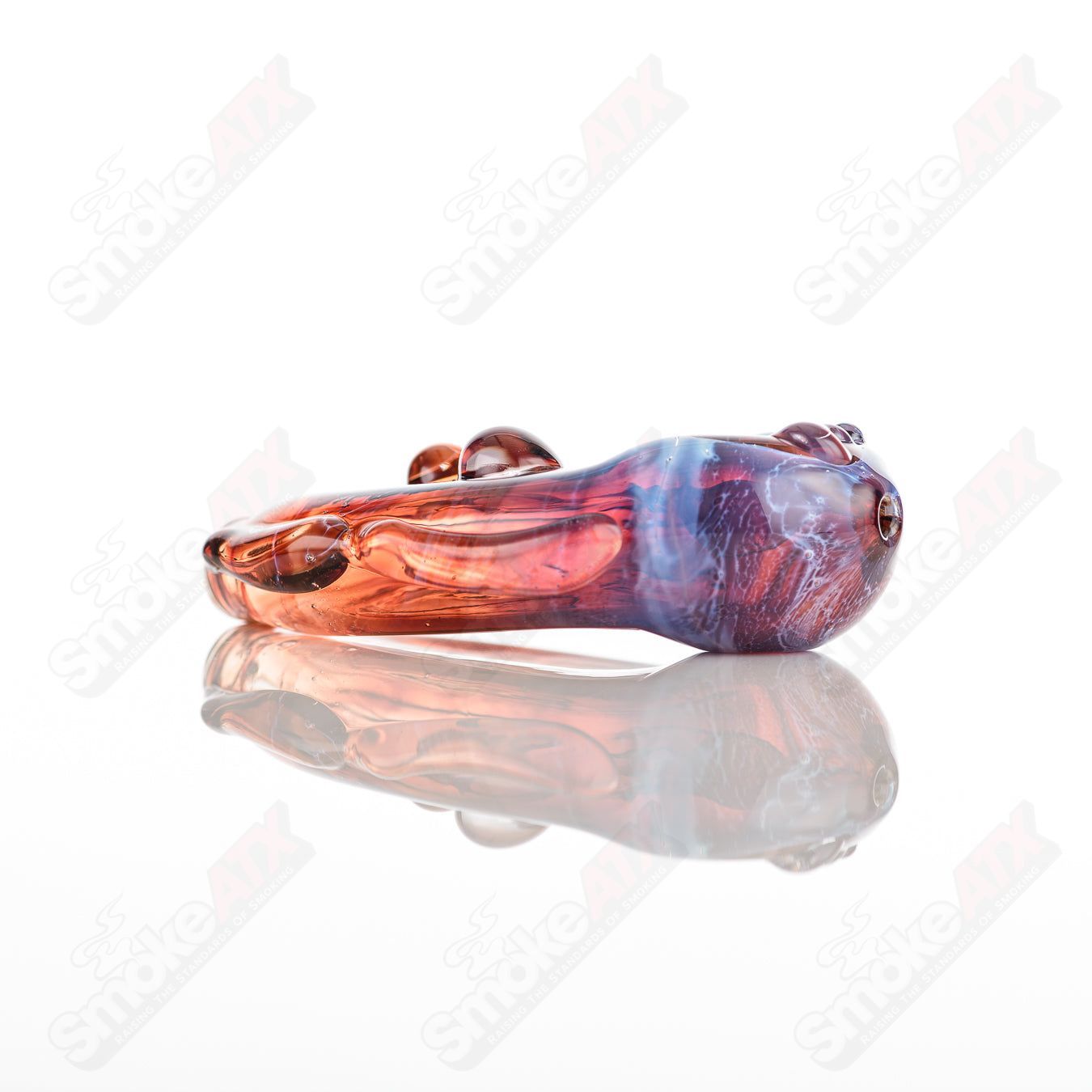 Glass Goddess Pipe by Nobody, handcrafted clear glass pipe with intricate goddess design, smooth mouthpiece and durable construction.