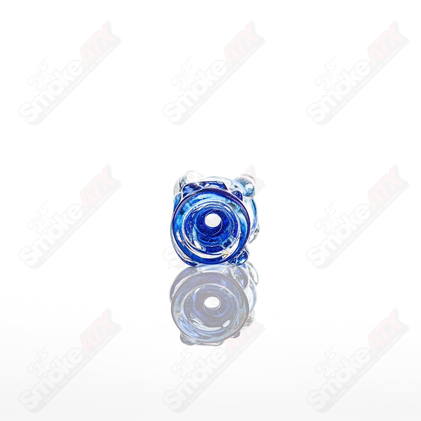 Large Chillum glass pipe by Nobody, featuring clear glass design and compact shape for smooth smoking sessions.