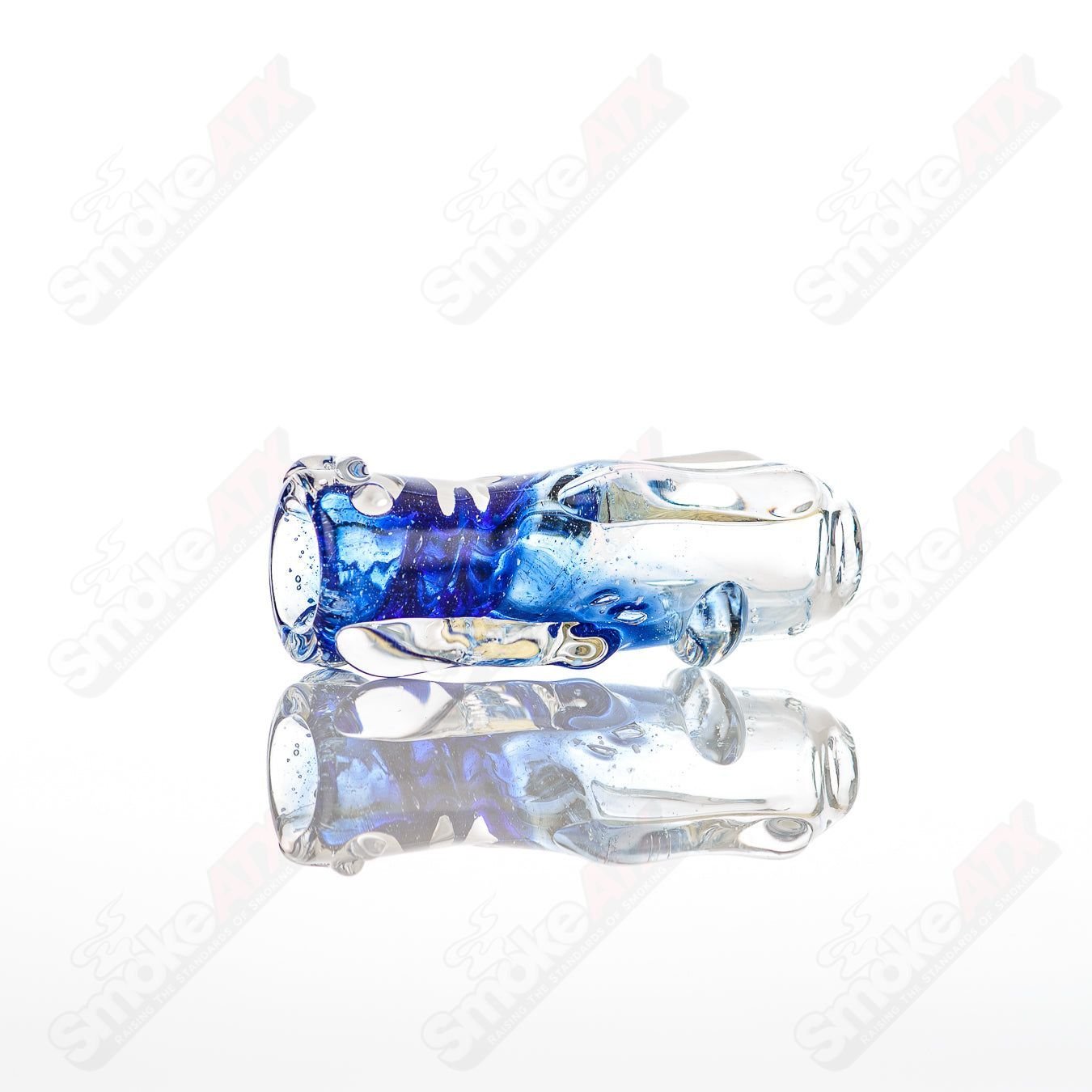 Large glass chillum by Nobody featuring a clear design and smooth finish, ideal for glass smoking accessories.