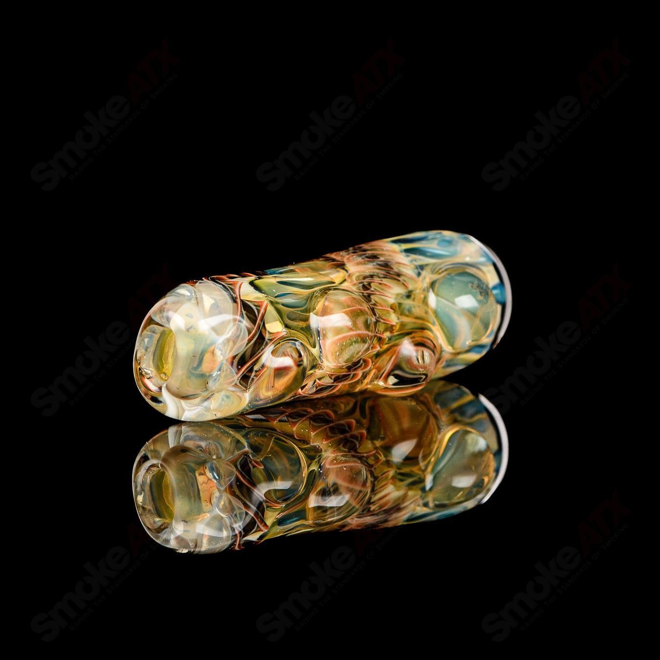 Texas Hot Glass Taster #23 Chillum glass pipe with clear design and compact shape, ideal for discreet use.