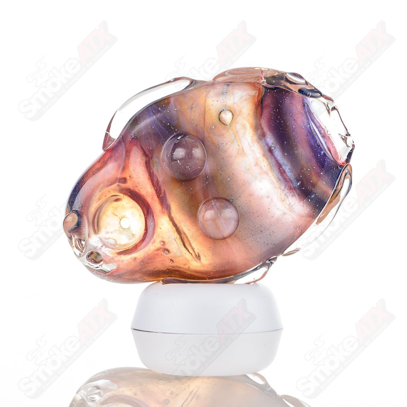 Glass Goddess Pipe by Nobody, clear glass pipe featuring an intricate goddess design, ideal for smoking accessories.