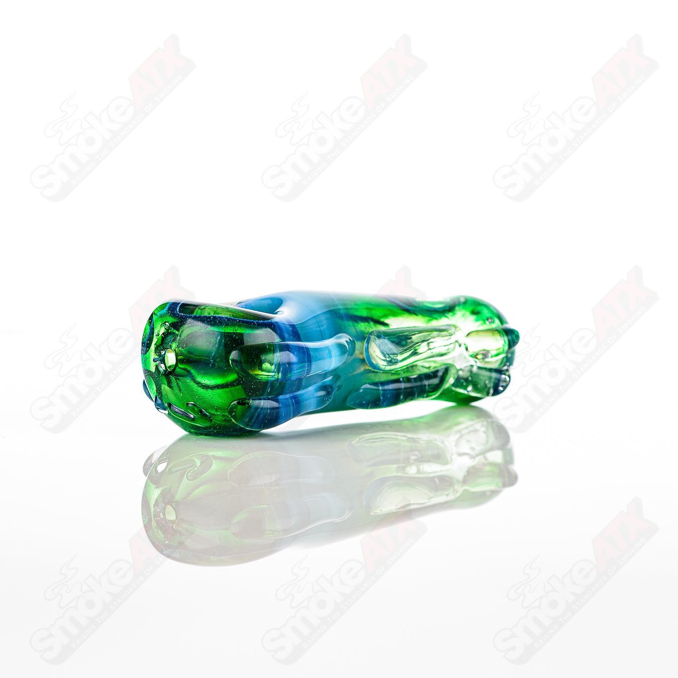 Glass pipe in the #24 Spoon design by Nobody, featuring clear glass with smooth curves and a bowl for smoking.