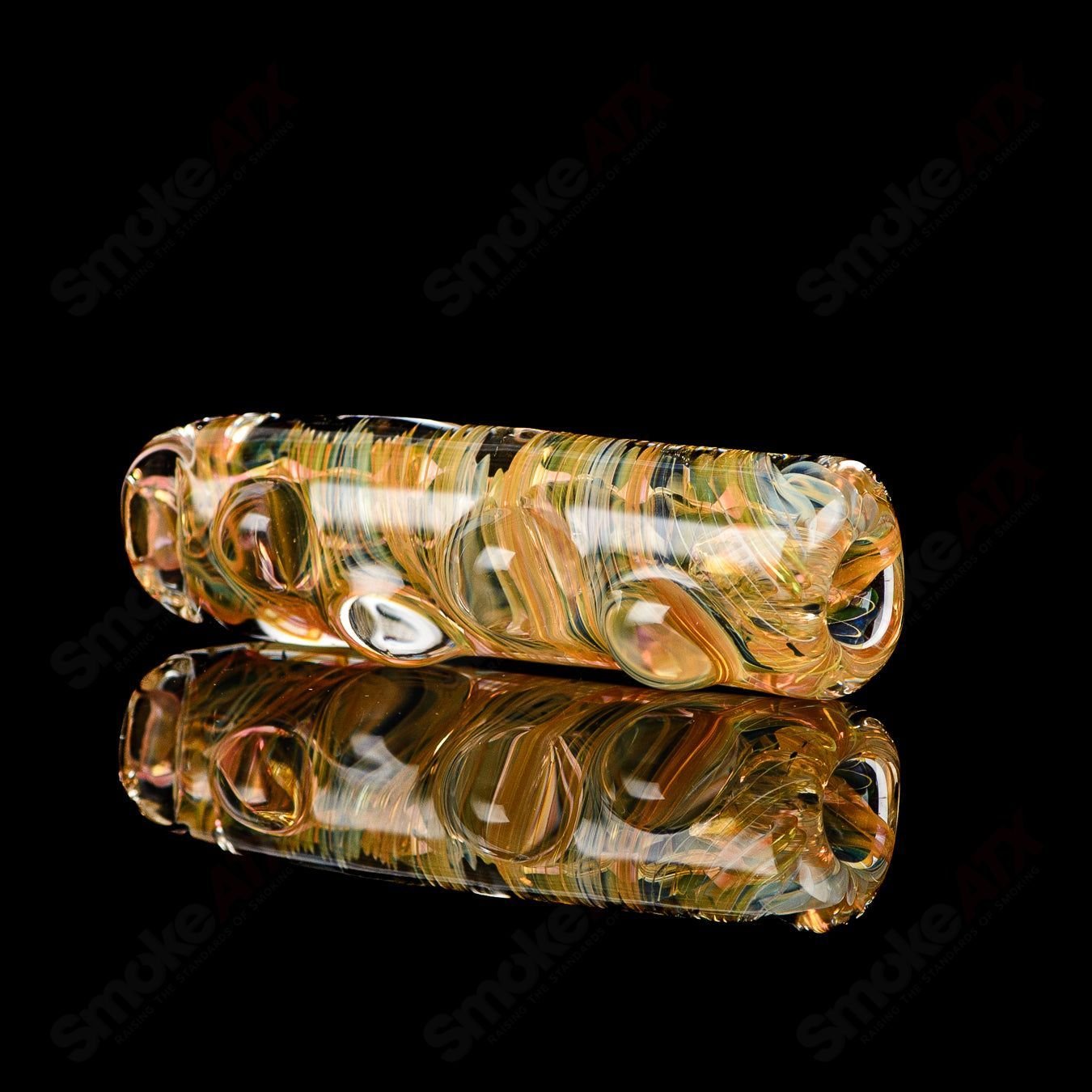 Texas Hot Glass 24 Taster Chillum glass pipe with clear design and smooth mouthpiece, ideal for discreet smoking sessions.