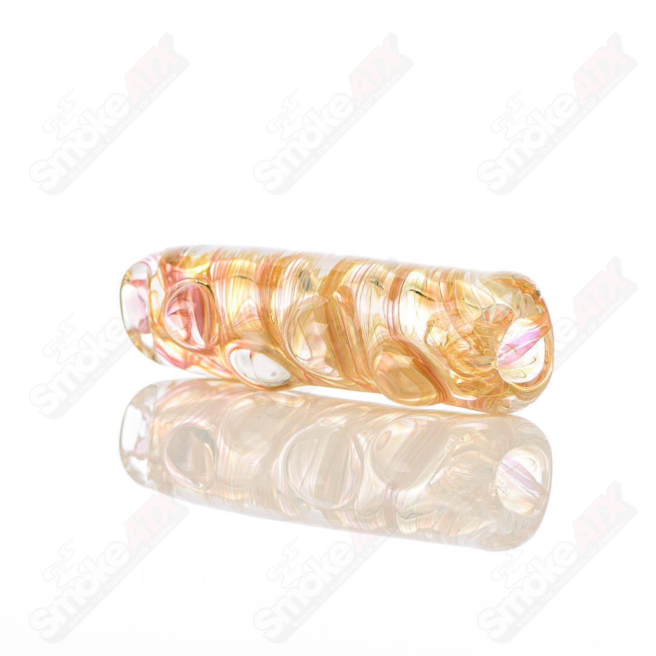 Texas Hot Glass Taster #24 Chillum glass pipe, featuring a clear design with a compact, handheld style for easy use.