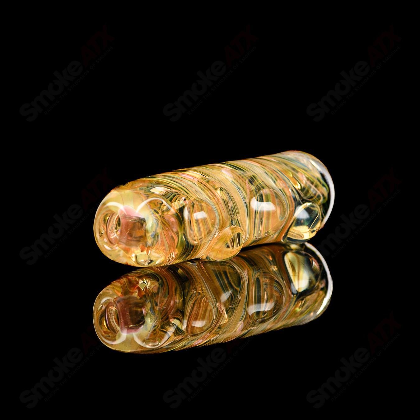 Texas Hot Glass #24 Taster Chillum, clear glass smoking pipe with a compact design and smooth finish.