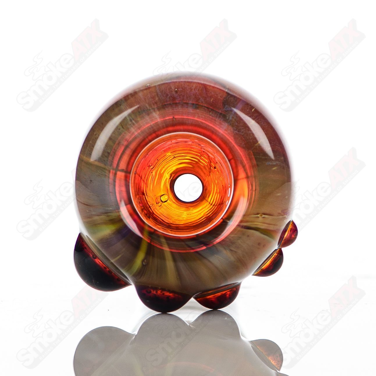 Colorful 18mm Dustorm Glass push slide bowl with full-color design, clear glass construction, and compact size for smoking accessories.