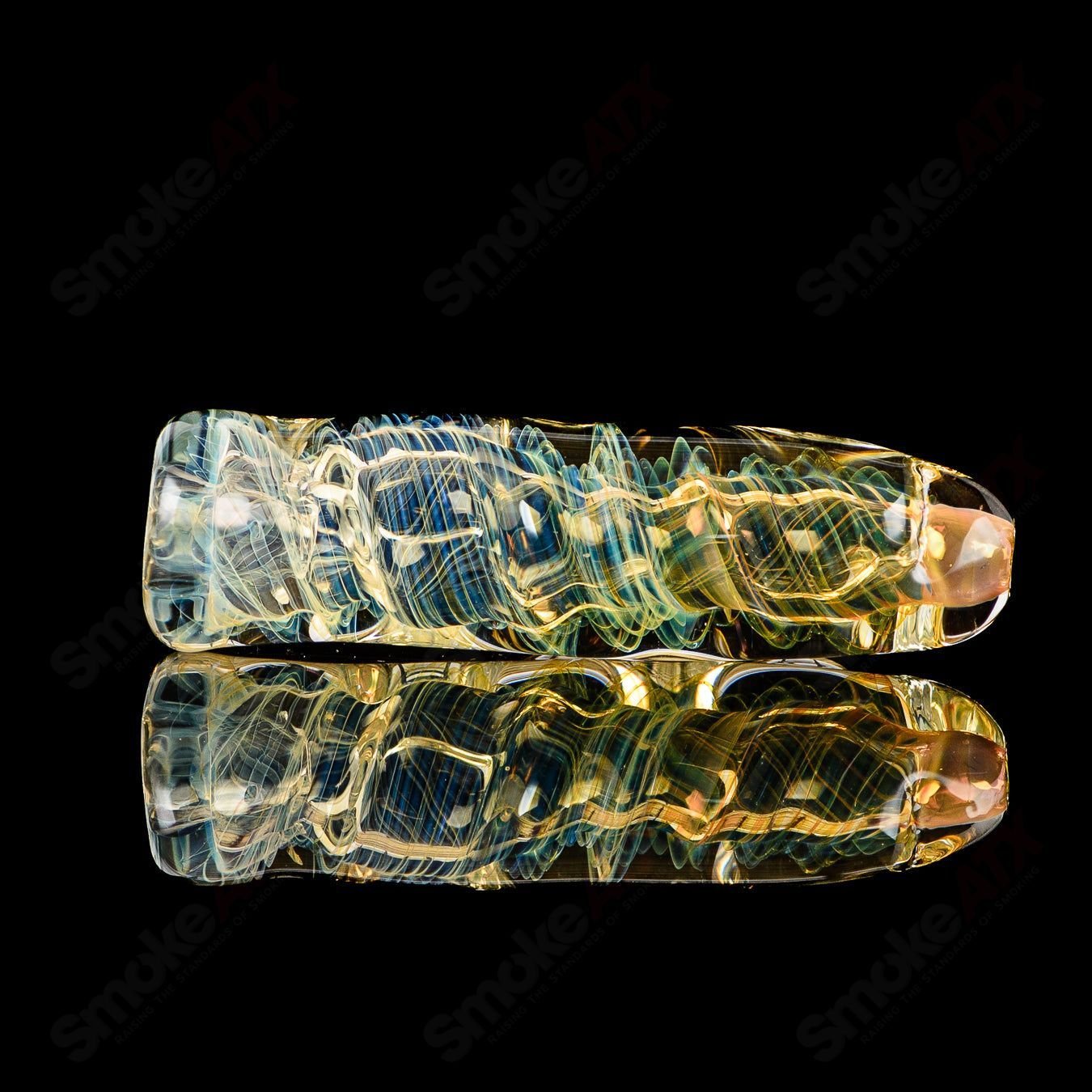 Texas Hot Glass #25 Taster Chillum, clear glass smoking pipe with compact design and smooth finish.