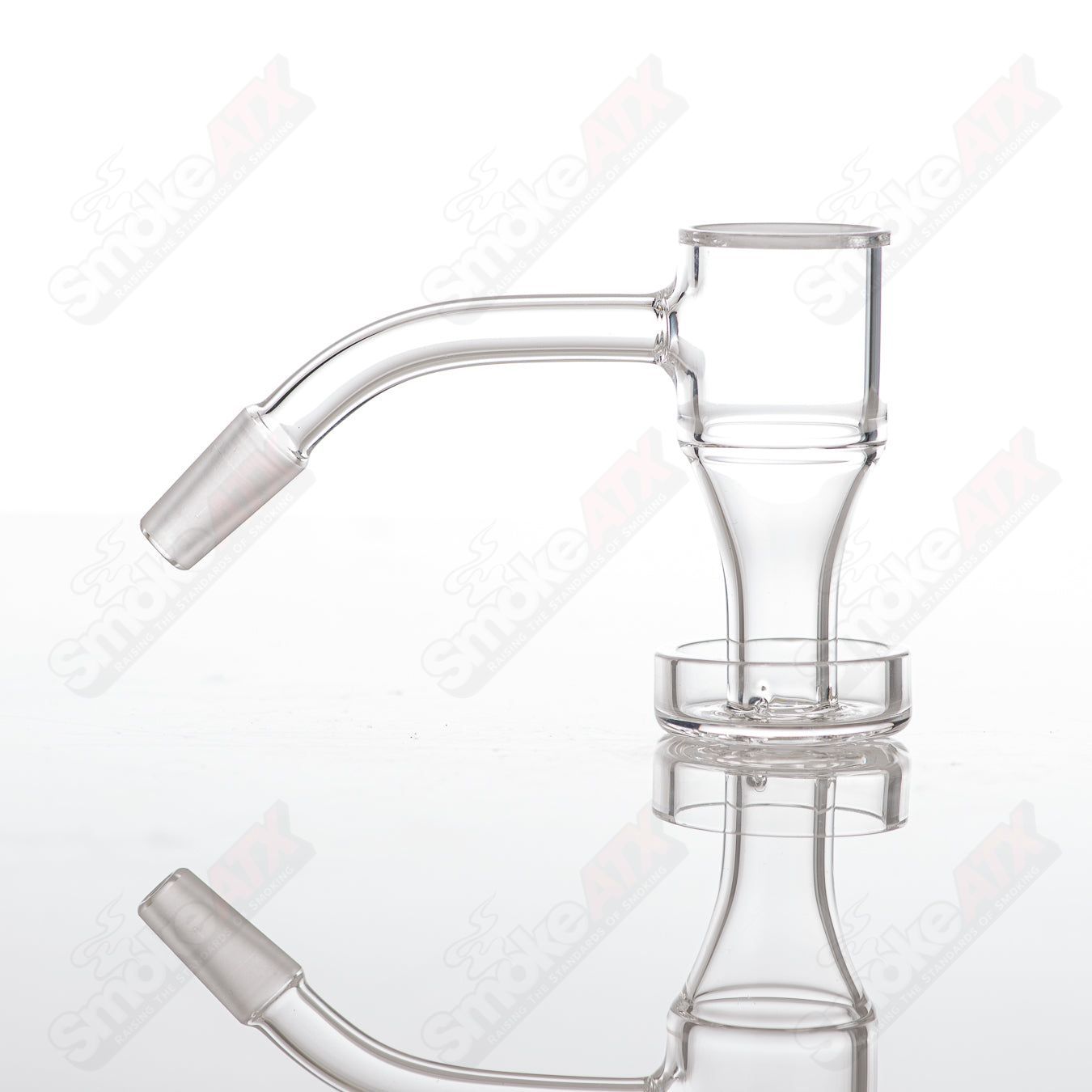 Vortex Quartz Grail Toro glass with 25mm diameter, clear glass construction, designed for optimal smoking experience.
