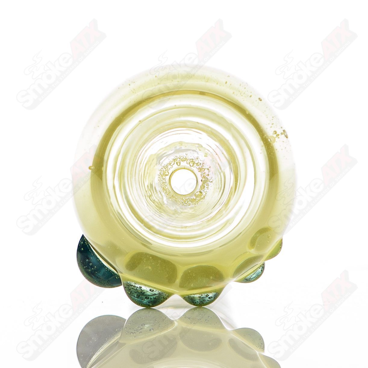 Colorful Dustorm Glass 18mm push slide bowl with full-color design, designed for use with smoking accessories.