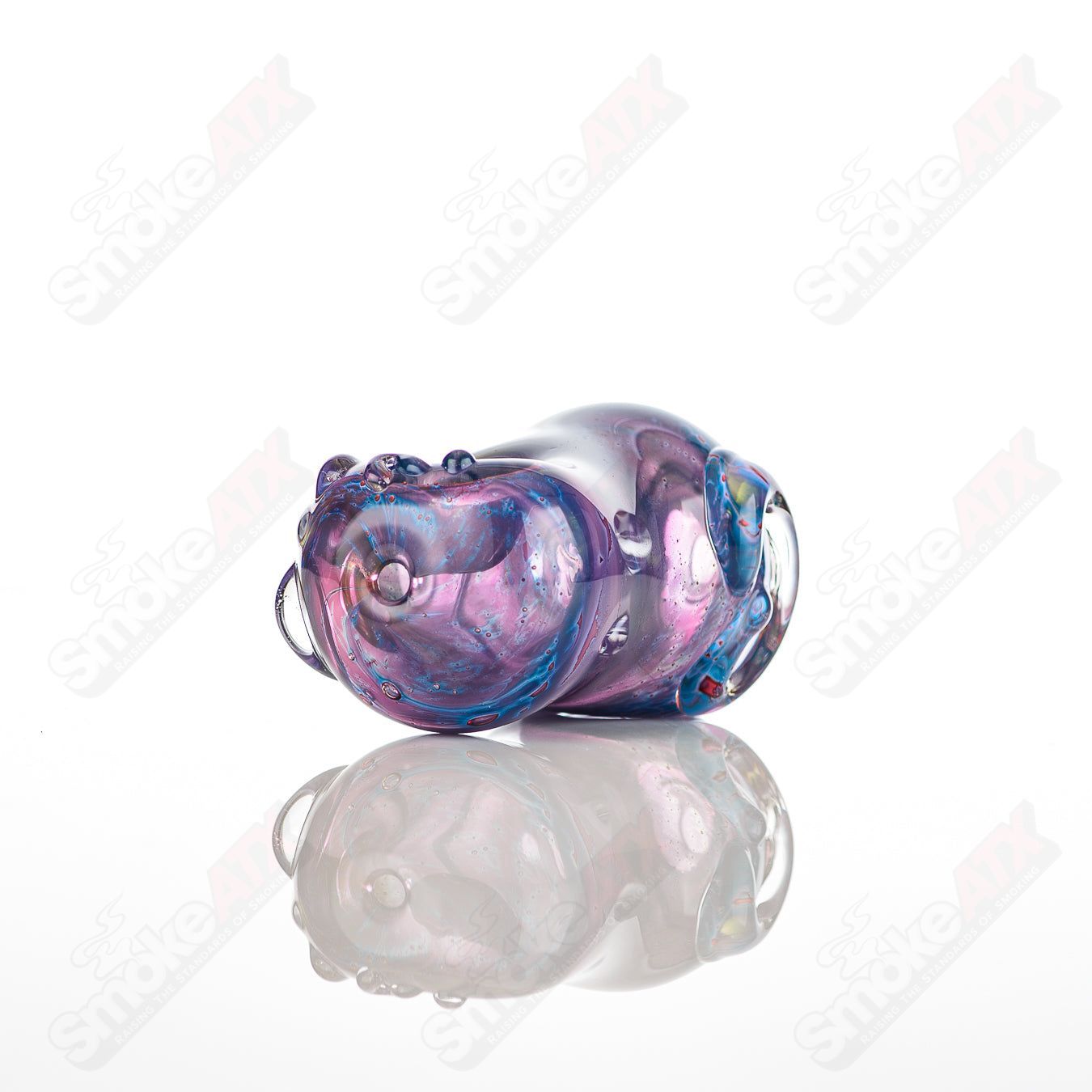 Glass pipe called #26 Bean Spoon by Nobody, featuring a clear glass design with unique bean-shaped bowl and smooth mouthpiece.