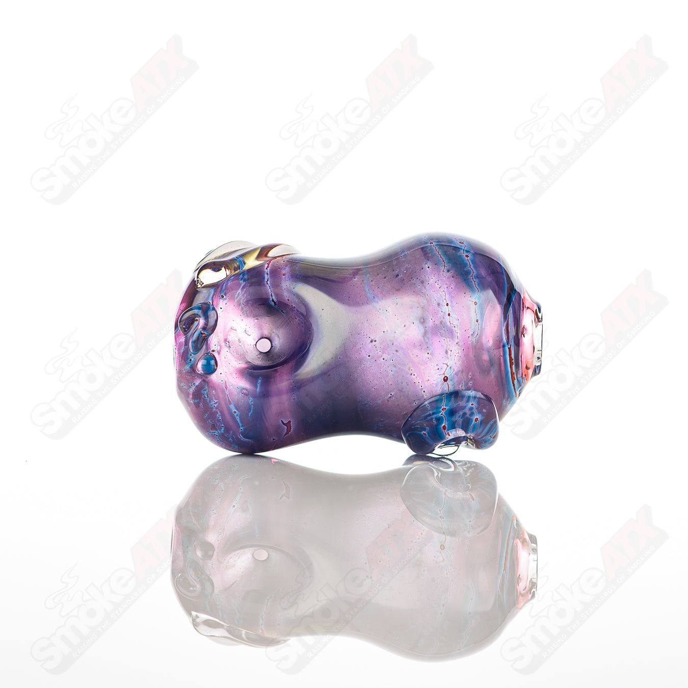 Glass by Nobody Bean Spoon Glass pipe with a clear glass body and bean-shaped bowl for smoking or aromatic use.
