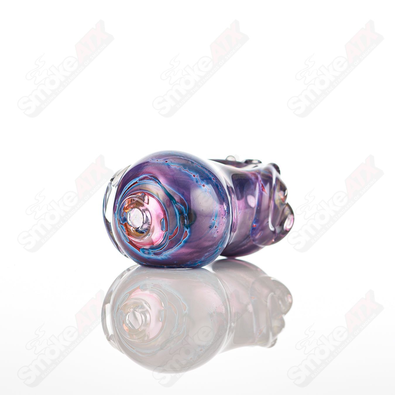 Glass pipe called the #26 Bean Spoon by Nobody, featuring a clear glass design with a bean-shaped bowl and smooth mouthpiece.