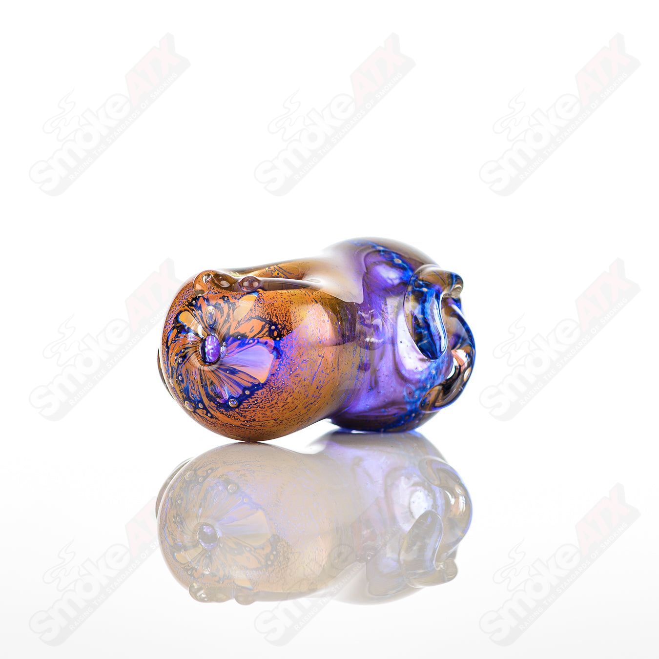 Glass pipe called #27 Bean Spoon by Nobody, featuring a smooth glass design with a bean-shaped bowl and clear finish.