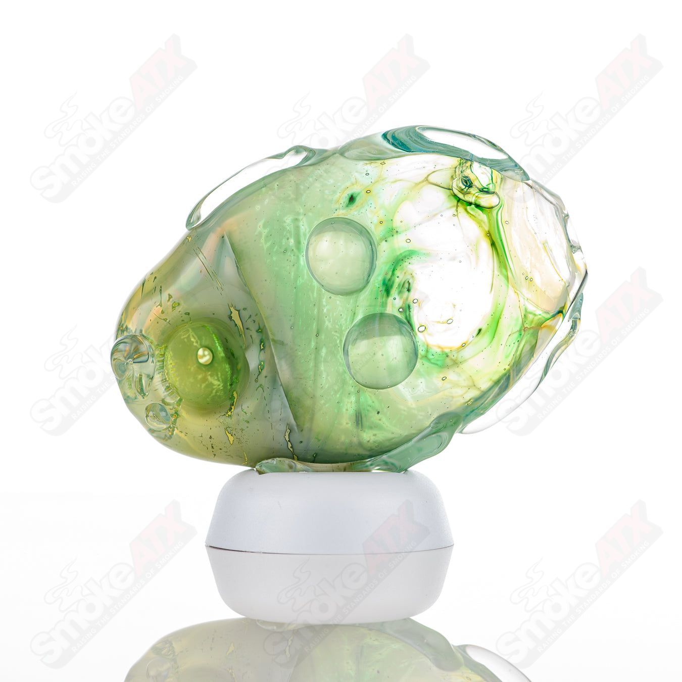 Glass Goddess Pipe by Nobody, clear glass pipe featuring intricate goddess design, perfect for smoking accessories.