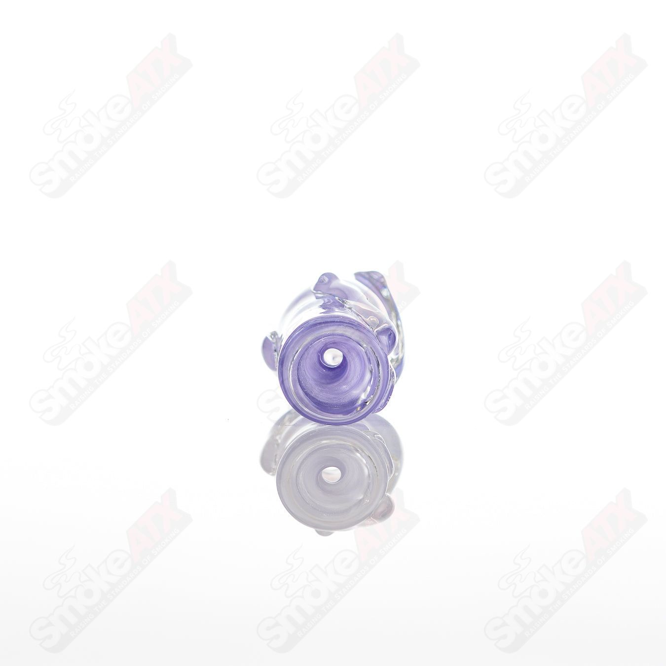 Large glass chillum by Nobody, showcasing clear glass design with a simple cylindrical shape and mouthpiece for smoking enjoyment.