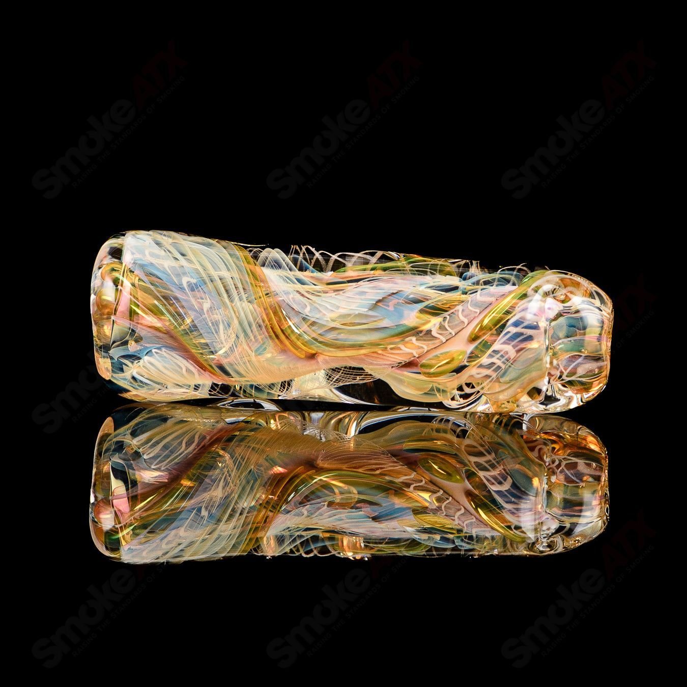 Texas Hot Glass Taster #27 Chillum glass pipe with clear design and smooth mouthpiece, used for smoking aromatics or herbs.