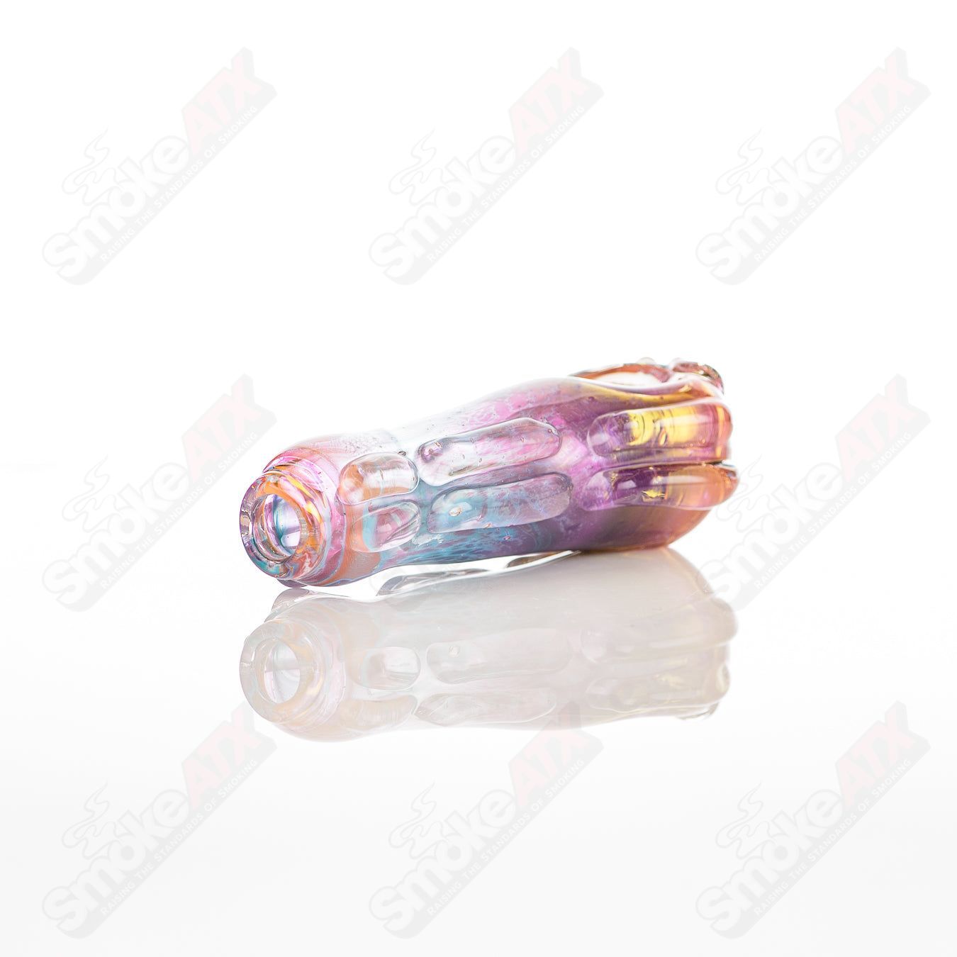 Glass pipe titled #28 Spoon Glass by Nobody, clear glass with a rounded bowl and smooth design for smoking use.