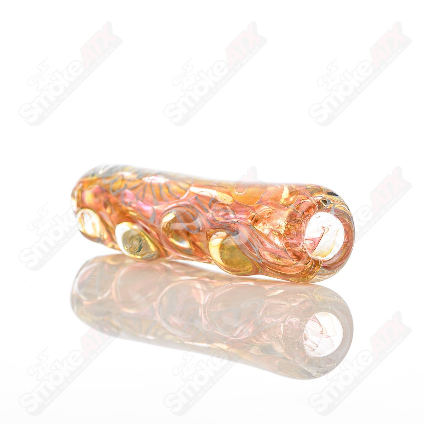 Texas Hot Glass 28 Taster Texas Hot Glass chillum glass for smoking, featuring a compact, clear glass design with a rounded mouthpiece.