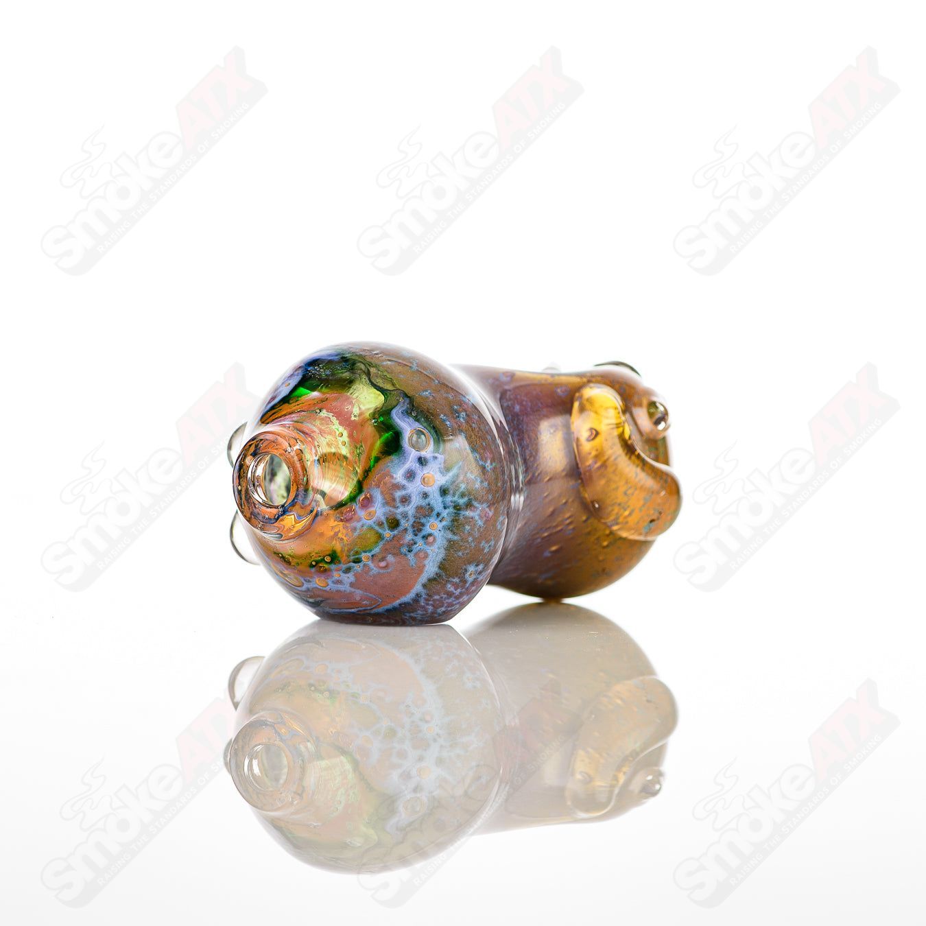Glass pipe called #29 Bean Spoon by Nobody featuring a clear glass design with a smooth, rounded bean shape.